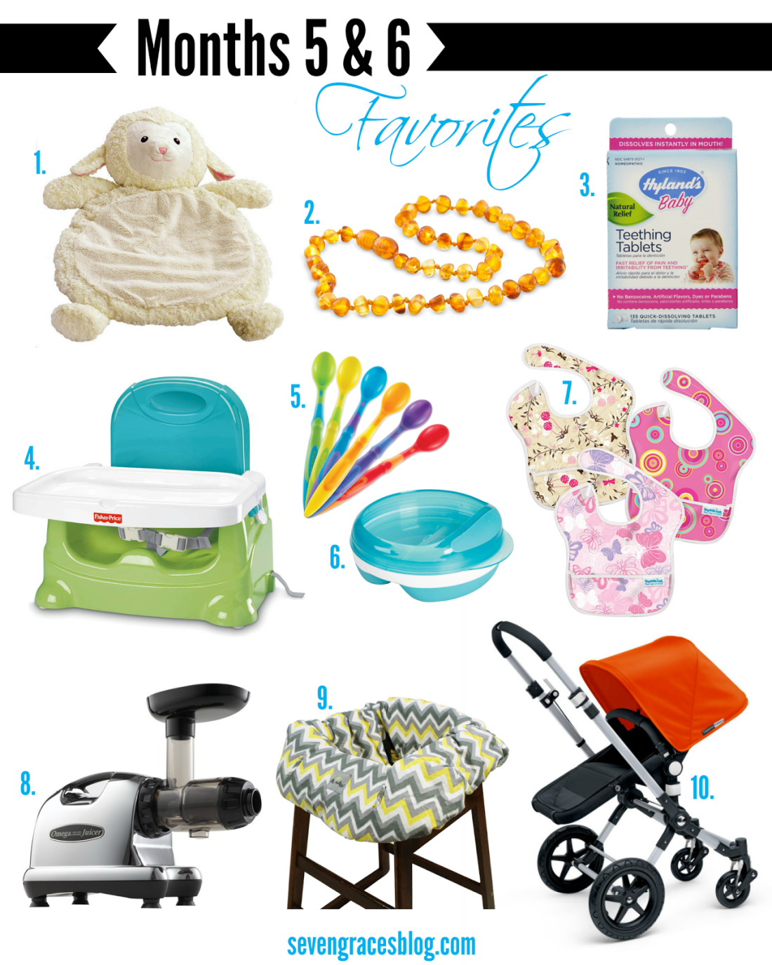 Top 10 Baby Items for Months 5 & 6: Teething & Feeding - Seven Graces