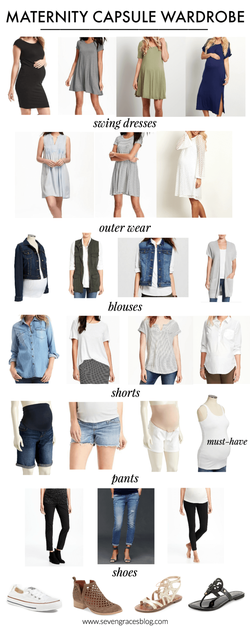 Maternity Capsule Wardrobe - Seven Graces