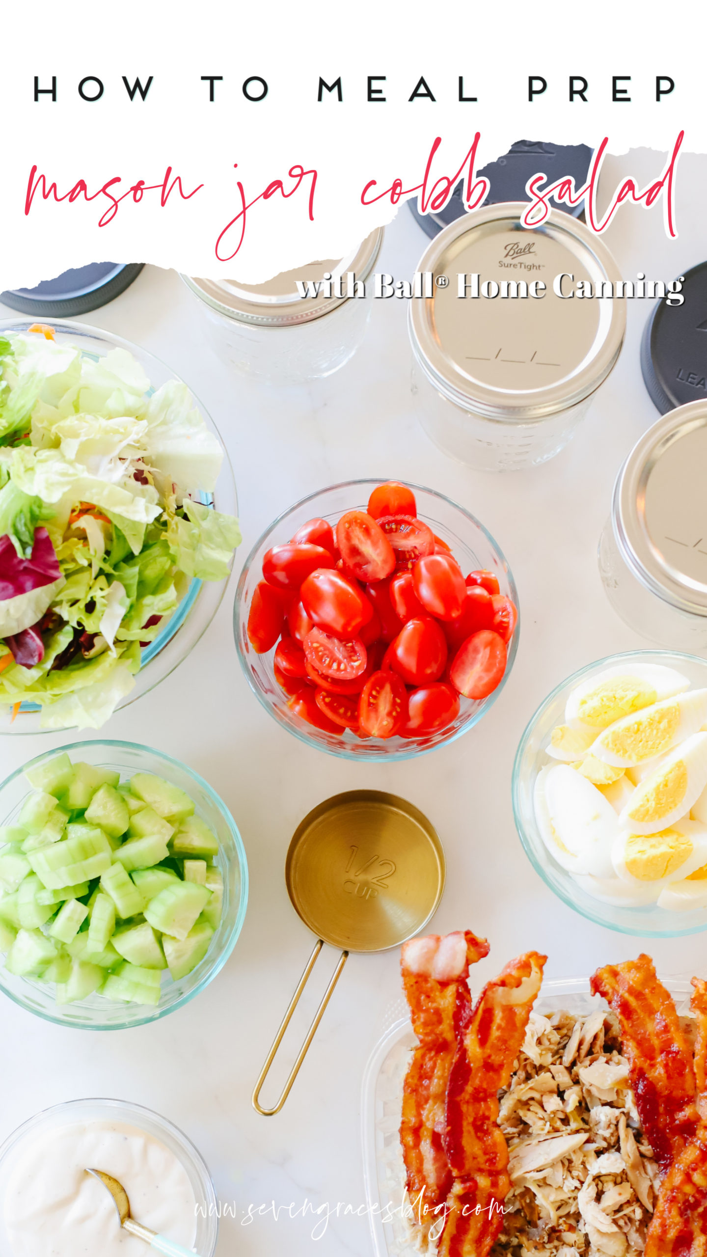 Chicken Cobb Mason Jar Salad • A Sweet Pea Chef
